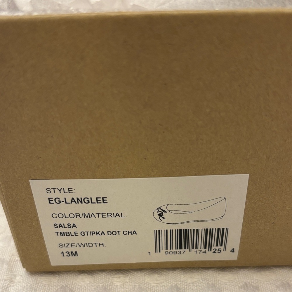 NEW! ED Ellen DeGeneres Langlee Size 13M Red 'Love' Ballet Flats - Picture 7 of 10